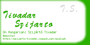 tivadar szijarto business card
